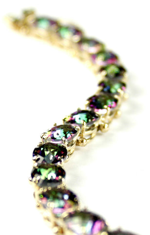 B002, 30+ cts Mystic Fire Topaz, Gold Bracelet