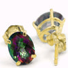 E002, Mystic Fire Topaz, 14KY Gold  Stud/Post Earrings