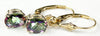 E007, Mystic Fire Topaz, 14KY Gold Leverback Earrings