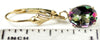 E007, Mystic Fire Topaz, 14KY Gold Leverback Earrings