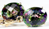 E107, Mystic Fire Topaz, 14KY Gold Leverback Earrings