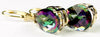 E327, Teardrop Mystic Fire Topaz, 14KY Gold Leverback Earrings
