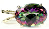 P006, 7ct Mystic Fire Topaz, 14KY Gold Pendant