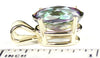P006, 7ct Mystic Fire Topaz, 14KY Gold Pendant