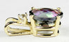 P020, 3.3 ct Mystic Fire Topaz, 14KY Gold Pendant