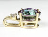 P022, 6 ct Mystic Fire Topaz, 14KY Gold Pendant w/10pt accent