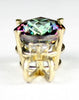 P022, 6 ct Mystic Fire Topaz, 14KY Gold Pendant w/10pt accent