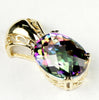 P050, 12ct Mystic Fire Topaz, 14KY Gold Pendant for Slides or Chains