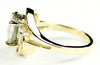 R021, 3.3ct Mystic Fire Topaz set in a Gold Ring with 2 cz accents
