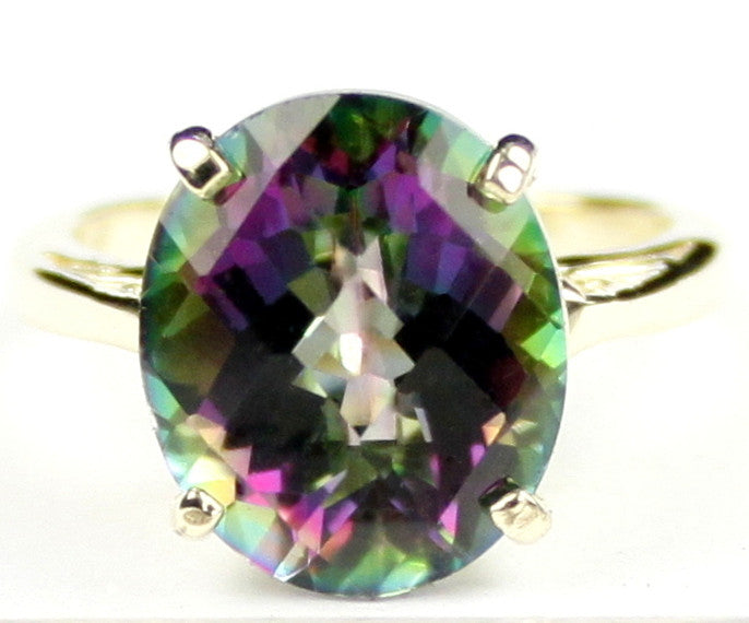 R055, 6ct Mystic Fire Topaz set in a Gold Ring