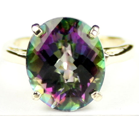 R055, 6ct Mystic Fire Topaz set in a Gold Ring