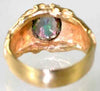 R168, 3.3ct Mystic Fire Topaz set in a Gold Nugget Style Men's Ring