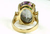 R269, 15ct Mystic Fire Topaz set in a Gold Ring w/two CZ accents