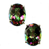 SE002, Mystic Fire Topaz, 925 Sterling Silver Stud/Post  Earrings