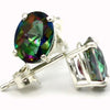 SE002, Mystic Fire Topaz, 925 Sterling Silver Stud/Post  Earrings