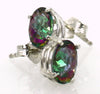SE002, Mystic Fire Topaz, 925 Sterling Silver Stud/Post  Earrings