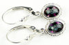 SE006, Mystic Fire Topaz, 925 Sterling Silver Leverback Earrings w/ Rope Design
