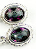 SE006, Mystic Fire Topaz, 925 Sterling Silver Leverback Earrings w/ Rope Design