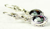SE006, Mystic Fire Topaz, 925 Sterling Silver Leverback Earrings w/ Rope Design