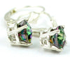 SE007, Mystic Fire Topaz, 925 Sterling Silver Leverback Earrings