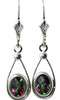 SE008, Mystic Fire Topaz, 925 Sterling Silver Drop Leverback Earrings