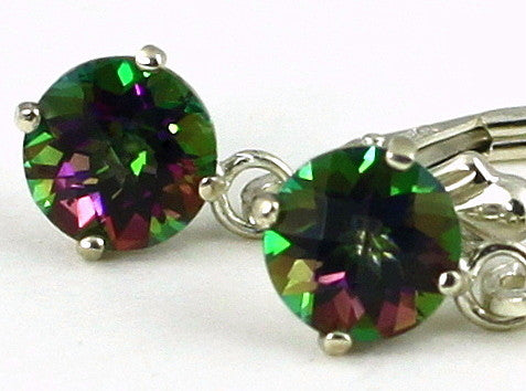 SE017, Mystic Fire Topaz, 925 Sterling Silver Leverback Earring