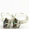 SE017, Mystic Fire Topaz, 925 Sterling Silver Leverback Earring