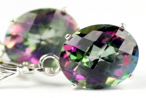 SE107, Mystic Fire Topaz, 925 Sterling Silver Leverback Earring