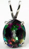 SP002, 3.3 ct Mystic Fire Topaz, 925 Sterling Silver Pendant