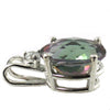 SP022, 6 ct Mystic Fire Topaz, 925 Sterling Silver Pendant w/ 10pt CZ Accent