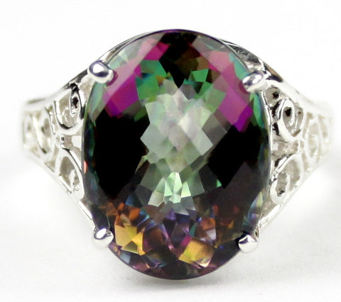 SR049, 12ct Huge Mystic Fire Topaz set in a Sterling SIlver Ring