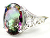 SR049, 12ct Huge Mystic Fire Topaz set in a Sterling SIlver Ring