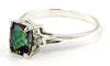 SR171, 1.5ct Mystic Fire Topaz set in a Sterling SIlver Ring w/ 2 CZ Accents