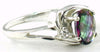 SR176, 1.5ct Mystic Fire Topaz set in a Sterling SIlver Ring w/ 2 CZ Accents