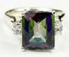 SR183, 1.5ct Mystic Fire Topaz set in a Sterling SIlver Ring w/ 4 CZ Accents
