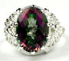 SR260, 7 ct Mystic Fire Topaz set in a Sterling SIlver Filigree Ring