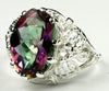 SR260, 7 ct Mystic Fire Topaz set in a Sterling SIlver Filigree Ring