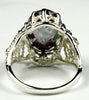 SR260, 7 ct Mystic Fire Topaz set in a Sterling SIlver Filigree Ring