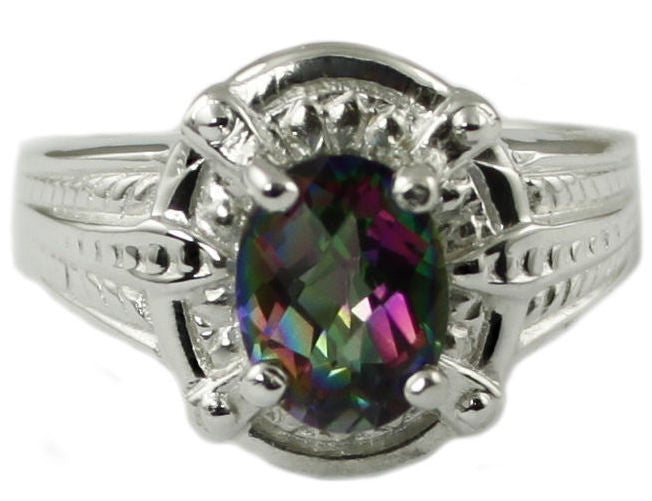 SR284, 1.5 ct Mystic Fire Topaz set in a Sterling SIlver Ring