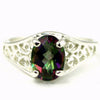 SR305, 1.5 cts Mystic Fire Topaz set in a Sterling SIlver Ring